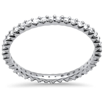 Brilliant Natural Diamond Eternity Band Ring 14K White Gold TW .5 CT