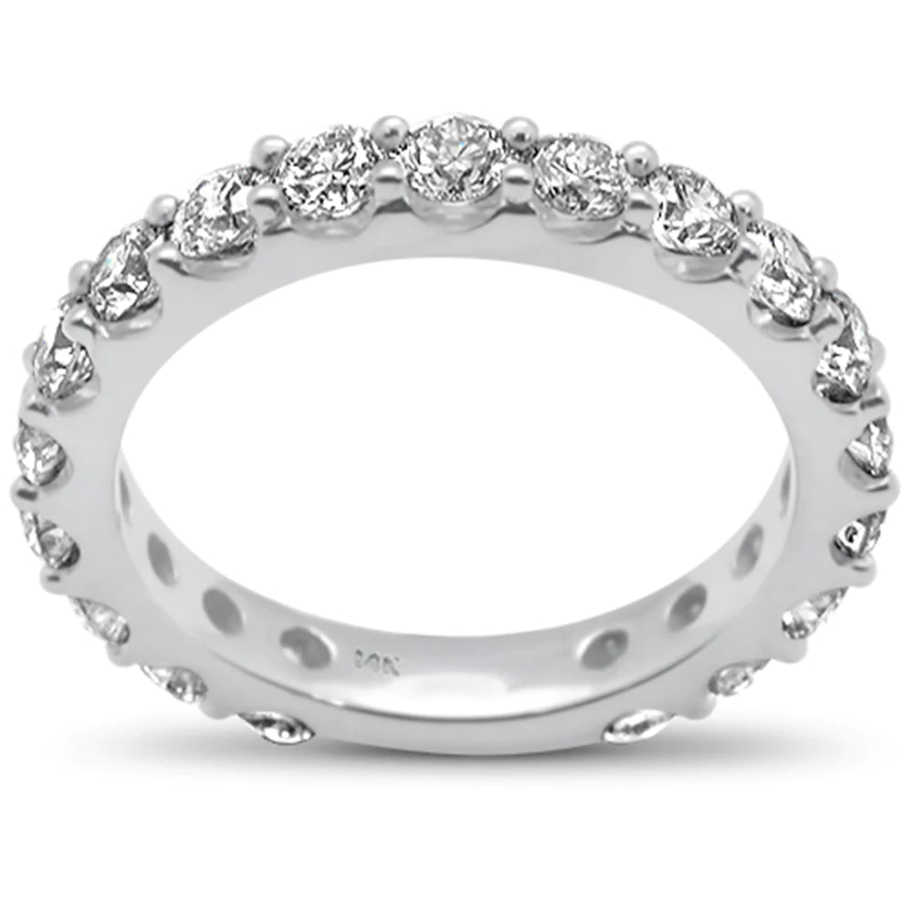 Brilliant Natural Diamond Eternity Band Ring 14K White Gold TW 1.84 CT