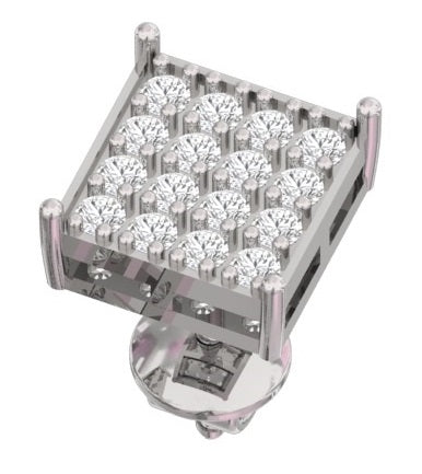 Square Halo Stud Earrings for Women 14K White Gold with Brilliant Diamonds TW .7 CT